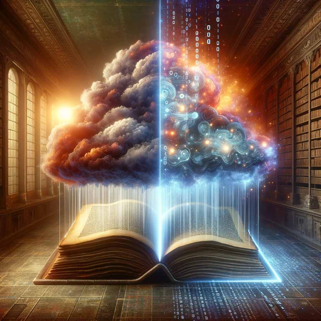 Here is the image generated based on your message, visually depicting the dual nature of information in the digital age.