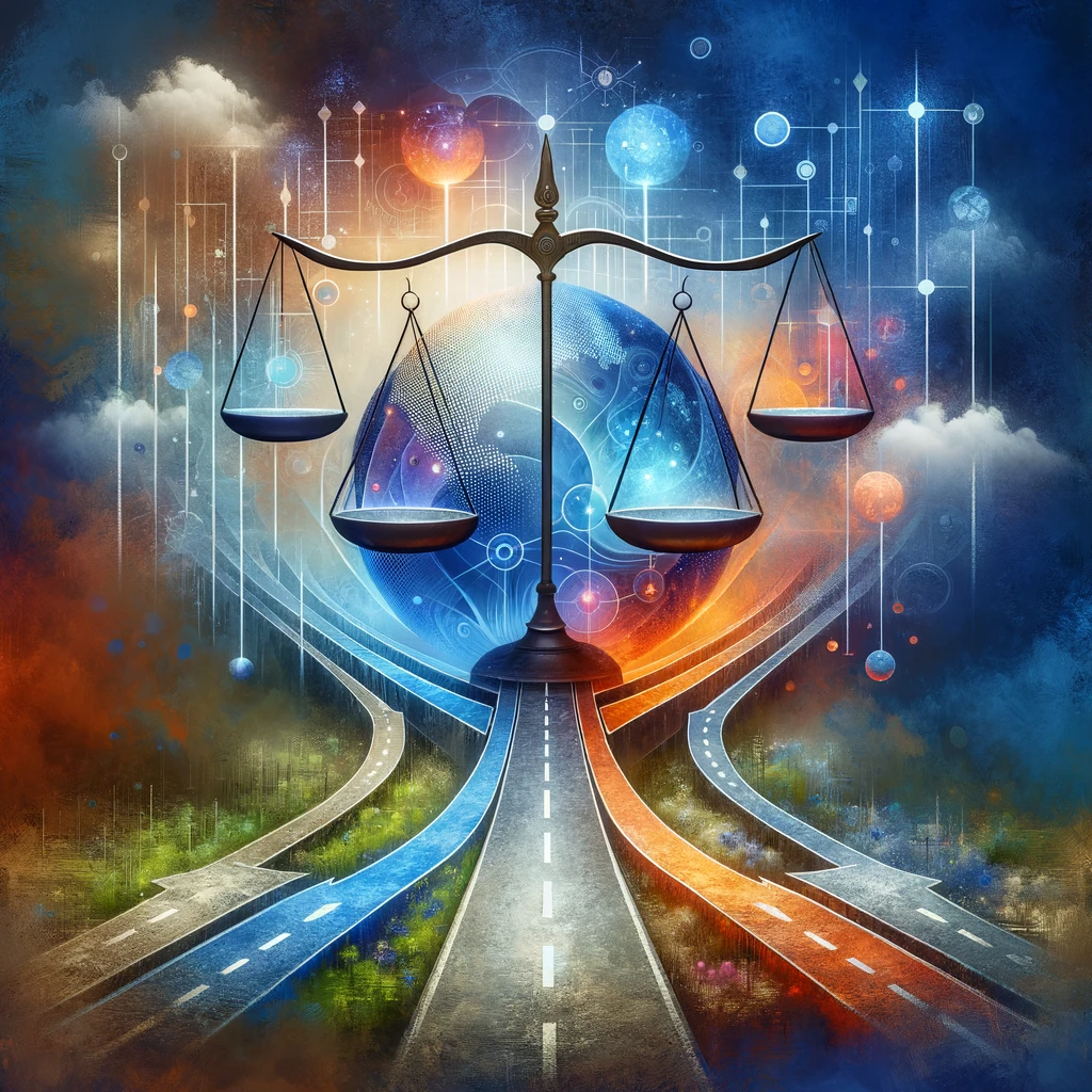 An abstract representation of the concept 'probable possibility'